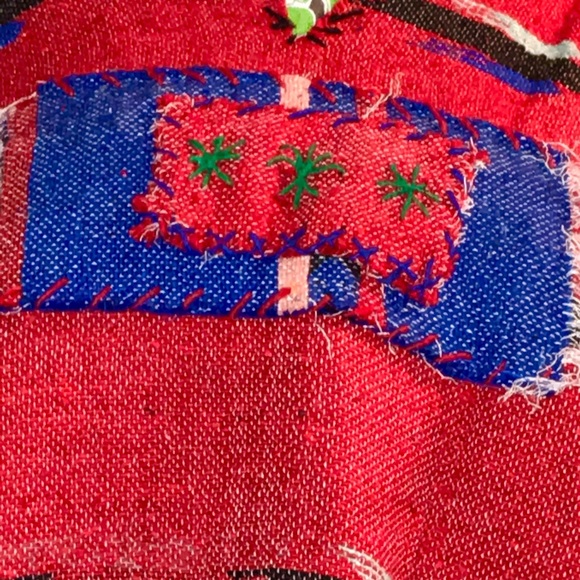 Handmade Santa Fe style Mexican blanket poncho